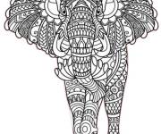 Coloriage et dessins gratuit El&eacute;phant anti-stress à imprimer
