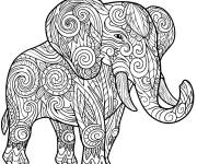 Coloriage &Eacute;l&eacute;phant de la Jungle adulte