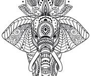Coloriage El&eacute;phant indien complexe