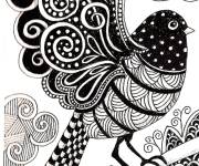 Coloriage Formidable oiseau complexe adulte