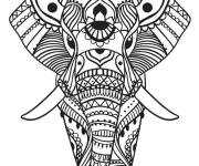 Coloriage et dessins gratuit Grand &eacute;l&eacute;phant adulte à imprimer