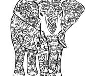 Coloriage et dessins gratuit Grand &eacute;l&eacute;phant complexe à imprimer