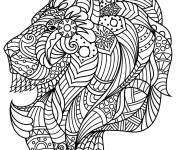 Coloriage Gros lion pour adulte