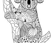 Coloriage Koala adulte zentangle