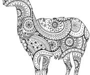 Coloriage Lama adulte