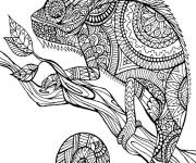 Coloriage L&eacute;zard &agrave; motif complexe pour adulte