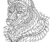 Coloriage et dessins gratuit Loup &agrave; motif complexe à imprimer