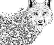Coloriage Loup en ornement complexe
