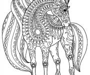 Coloriage Magique cheval complexe