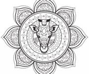Coloriage Mandala girafe
