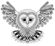 Coloriage Mandala hibou adulte