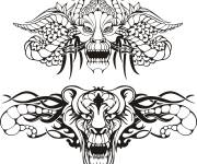 Coloriage Masque de dragon adulte