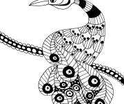 Coloriage Oiseau f&eacute;erique adulte