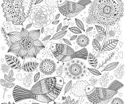 Coloriage Oiseaux adulte &agrave; impri