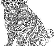 Coloriage Petit chien &agrave; motif pour adulte