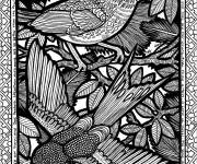 Coloriage Petit oiseau zentangle adulte