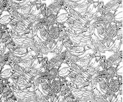 Coloriage Plusieurs oiseaux adulte