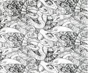 Coloriage Plusieurs serpents adulte