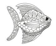 Coloriage Poisson &agrave; motif adulte