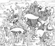 Coloriage Poissons du fond marin adulte