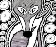 Coloriage Renard complexe pour adulte