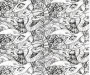Coloriage Serpents adulte