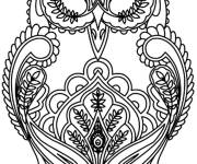 Coloriage Silhouette hibou adulte