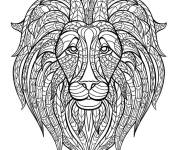Coloriage T&ecirc;te de lion adulte