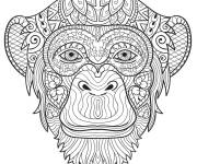 Coloriage T&ecirc;te de singe adulte