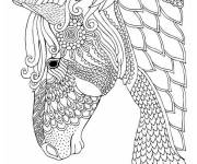 Coloriage Un cheval aux &eacute;cailles anti-stress