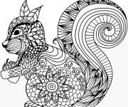 Coloriage Un &eacute;cureuil anti-stress