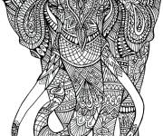 Coloriage Un &eacute;l&eacute;phant anti-stress &agrave; colori