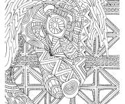 Coloriage Adulte cheva tribal
