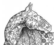 Coloriage et dessins gratuit Adulte cheval 3d à imprimer
