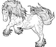 Coloriage Adulte Cheval avec de belles couleurs