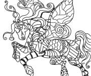 Coloriage et dessins gratuit Adulte cheval avec des ailes à imprimer