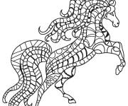 Coloriage et dessins gratuit Adulte cheval complexe au galot à imprimer