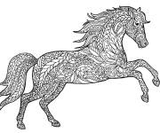 Coloriage et dessins gratuit Adulte cheval en saut à imprimer