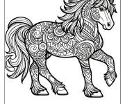 Coloriage Adulte cheval jpg