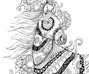 Coloriage et dessins gratuit Adulte cheval magique à imprimer