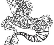 Coloriage Adulte cheval sir&egrave;ne