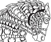 Coloriage Adulto cheval gratuit