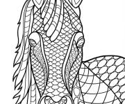 Coloriage Beau cheval mandala r&eacute;aliste
