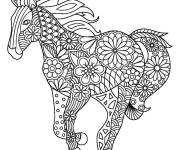 Coloriage Cheval adulte &agrave; colorier