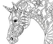 Coloriage Cheval adulte d&eacute;corative