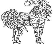 Coloriage Cheval adulte en noir et blanc