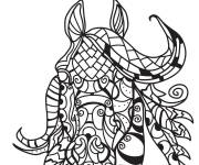 Coloriage cheval au galot pour adulte en couleurs