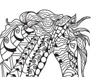 Coloriage Cheval difficile &agrave; t&eacute;l&eacute;charger