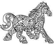 Coloriage Cheval en route Zentangle