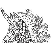 Coloriage Cheval licorne adulte